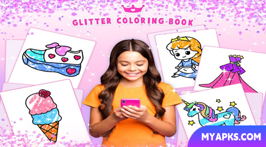 Livro de colorir com glitter Pintura