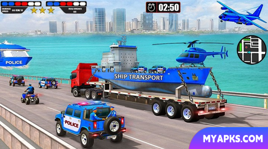 Caminhão de transporte de carros da polícia dos EUA