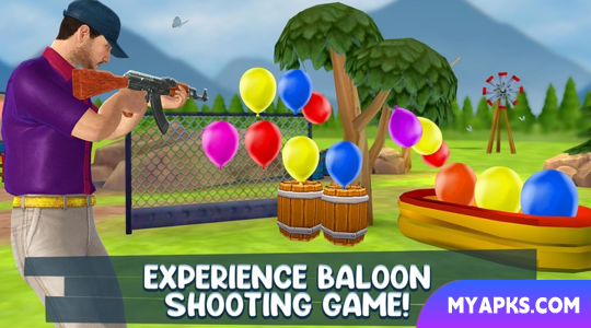 Jogo de tiro com balão de ar