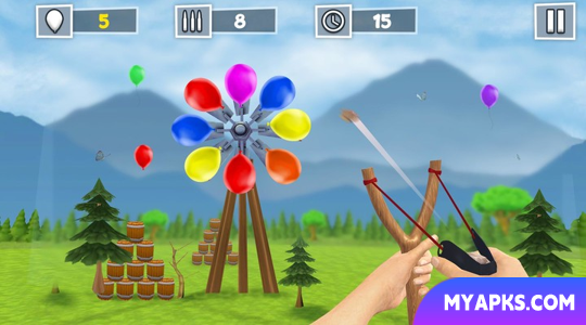 Jogo de tiro com balão de ar