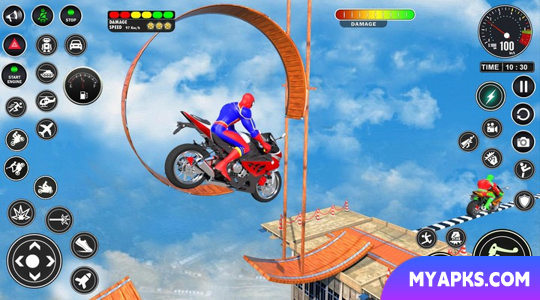 Superhero Bike Mega Ramp Games