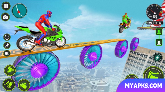 Superhero Bike Mega Ramp Games