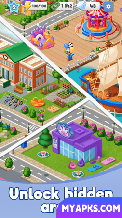 Riverside Merge - Construir uma cidade