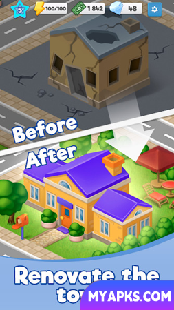 Riverside Merge - Construir uma cidade