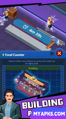 Jogo Idle Cinema Empire Tycoon