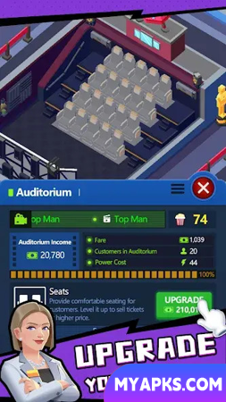 Jogo Idle Cinema Empire Tycoon