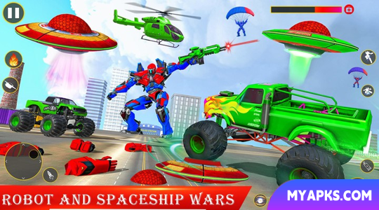 Jogos de transporte de robôs espaciais 3D