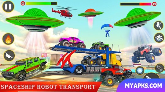 Jogos de transporte de robôs espaciais 3D