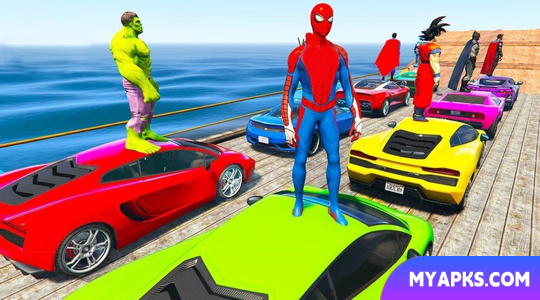 Superhero Car Stunt GT Racing
