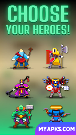Dunidle: heróis de RPG ociosos em pixels