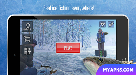 Jogo de pesca no gelo. Pegue o robalo.