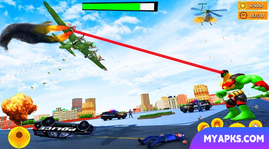 Incredible Green Monster Superhero City Battle