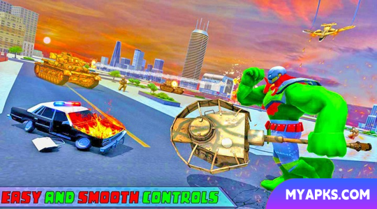 Incredible Green Monster Superhero City Battle