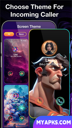 Telefone colorido: Tema da tela de chamada