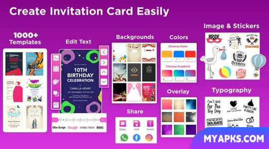 Invitation Maker - Crie e publique cartões de felicitações e convites para festas