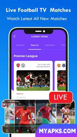 Transmissão de TV de futebol ao vivo em HD