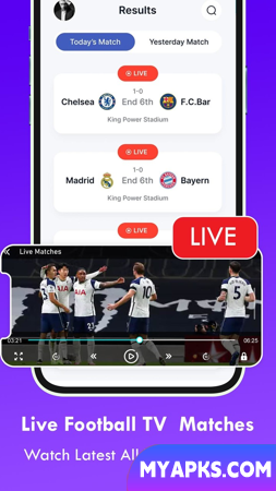 Transmissão de TV de futebol ao vivo em HD