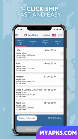Aplicativo MyUS Global Shipping