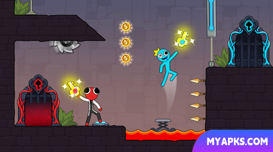 Stickman Menino vermelho e menina azul