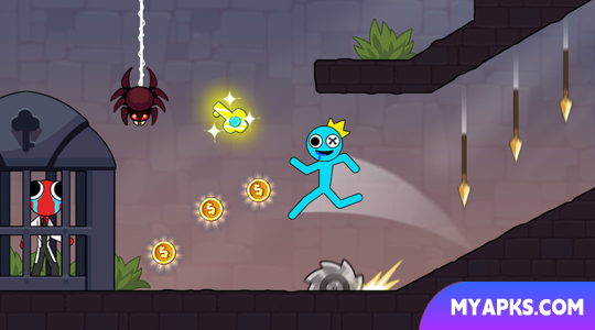 Stickman Menino vermelho e menina azul