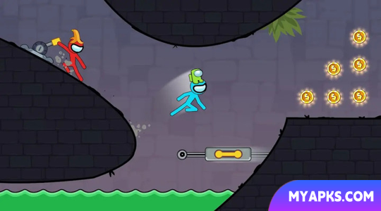 Stickman Menino vermelho e menina azul