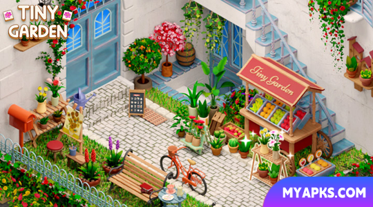 Jardim de azulejos : Projeto de uma casa pequena