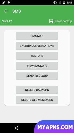 Super Backup: SMS, contatos, histórico de chamadas