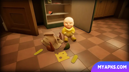 O bebê de amarelo