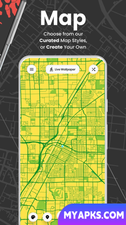 Cartogram - Papel de parede de mapa ao vivo