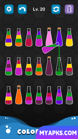Quebra-cabeça de classificação de água - Classificação de cores