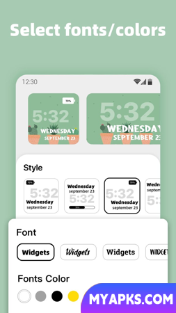 Variedade de widgets - widgets de imagem, widgets de calendário, widgets de contagem regressiva, widgets de iOS
