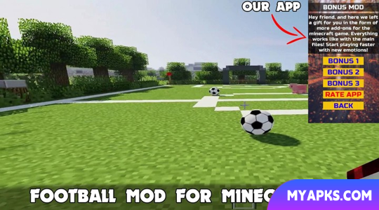 Mod de futebol no Minecraft MCPE