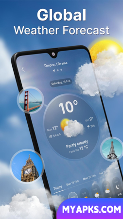 Tempo em tempo real - radar e widgets