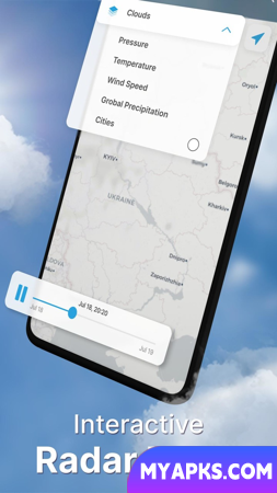 Tempo em tempo real - radar e widgets
