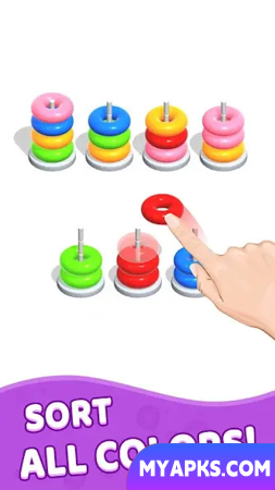 Color Hoop Stack - Quebra-cabeça de classificação