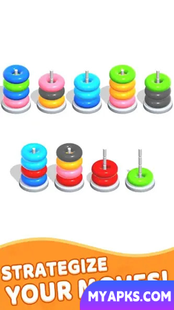 Color Hoop Stack - Quebra-cabeça de classificação