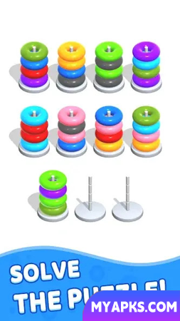 Color Hoop Stack - Quebra-cabeça de classificação