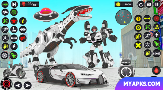 Dino Robot Car Transform Games