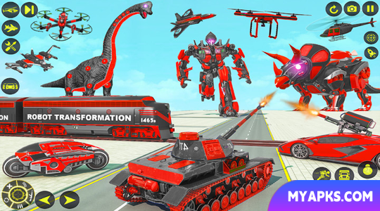 Dino Robot Car Transform Games