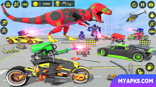 Dino Robot Car Transform Games