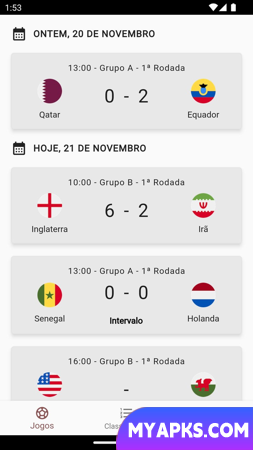 Copa 24h - tabela tempo real
