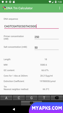 Calculadora de Tm de DNA