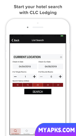 Localizador de hotéis da CLC Lodging