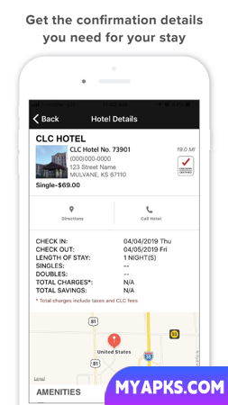 Localizador de hotéis da CLC Lodging