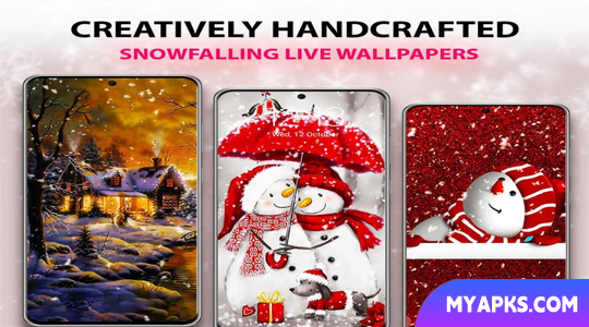 Papel de parede animado com neve caindo