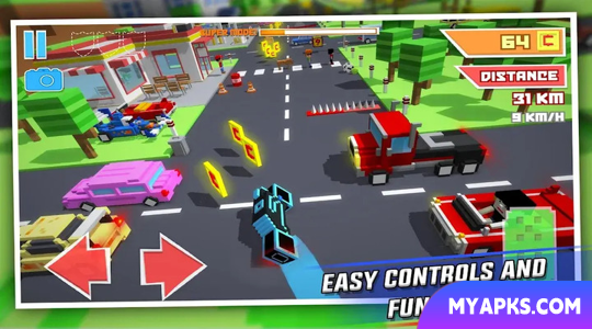 Freios Crossy: diversão em estradas em blocos