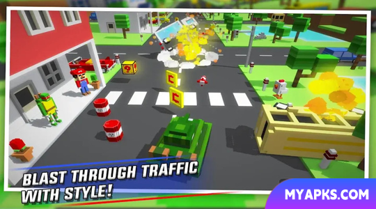 Freios Crossy: diversão em estradas em blocos