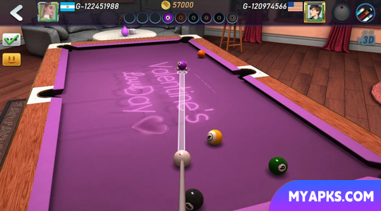 Bilhar 3D real 2