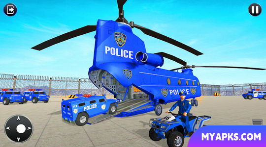 Grande caminhão de transporte policial