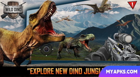 Jogo de tiro ao dinossauro real